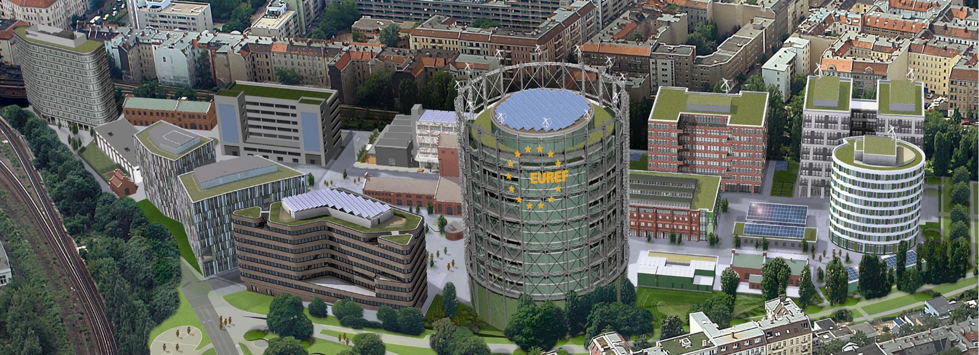 Luftbild des BLS-Hauptsitzes am EUREF-Campus